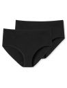 Schiesser Dames Midi 95/5 Organic 2Pack Zwart