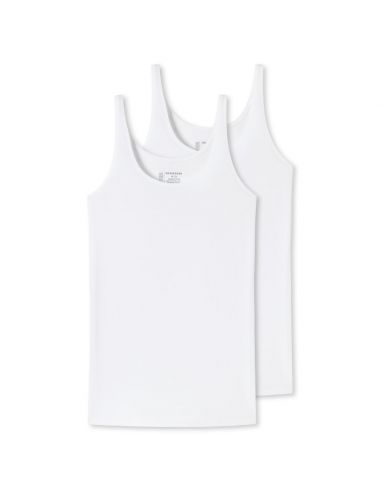 Schiesser Dames Hemd 95/5 Organic 2Pack Wit