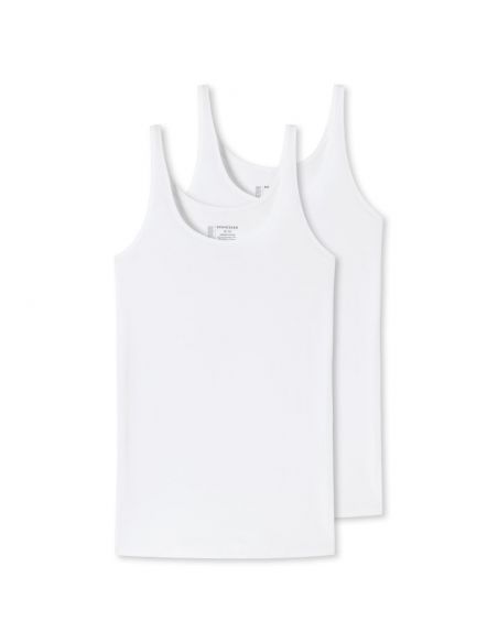 Schiesser Dames Hemd 95/5 Organic 2Pack Wit