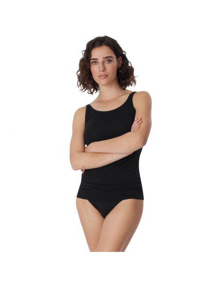 Schiesser Dames Hemd 95/5 Organic 2Pack Zwart