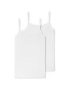 Schiesser Dames Spaghetti Hemd 95/5 Organic 2Pack Wit