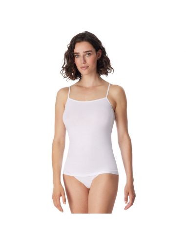 Schiesser Dames Spaghetti Hemd 95/5 Organic 2Pack Wit