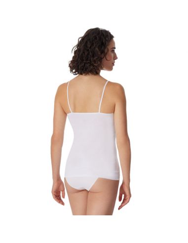 Schiesser Dames Spaghetti Hemd 95/5 Organic 2Pack Wit