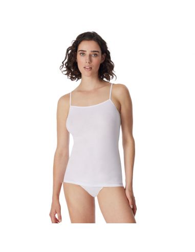 Schiesser Dames Spaghetti Hemd 95/5 Organic 2Pack Wit