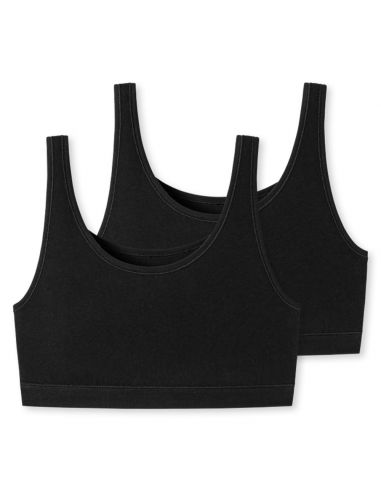 Schiesser Dames Bustier 95/5 Organic 2Pack Zwart