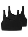 Schiesser Dames Bustier 95/5 Organic 2Pack Zwart
