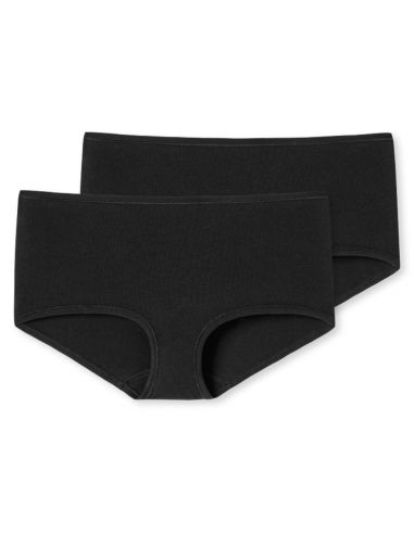 Schiesser Dames Boxer 95/5 Organic 2Pack Zwart