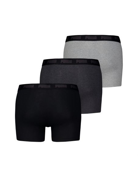Puma Boxershorts Everyday Comfort Stretch 3Pack Zwart Antraciet, Grijs
