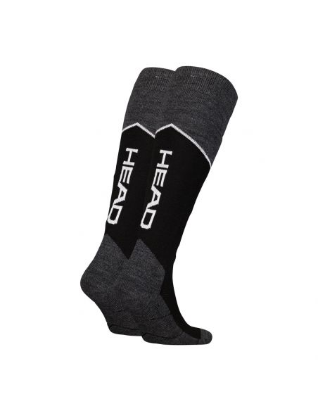 Head Unisex Ski Sokken 2Pack Zwart/Grijs
