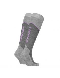 Head Unisex Ski Sokken 2Pack Lichtgrijs/Lila 2