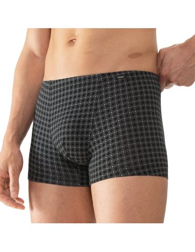 MEY Heren Shorty Round Grid Zwart 2120053