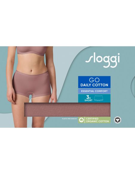Sloggi GO Daily Cotton Short 3Pack Cacao