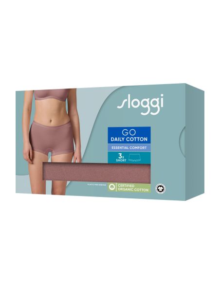 Sloggi GO Daily Cotton Short 3Pack Cacao
