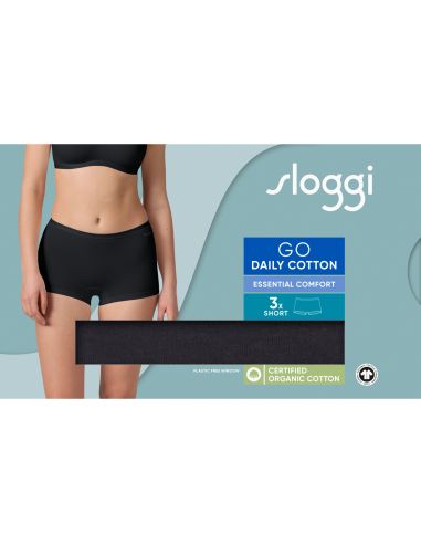 Sloggi GO Daily Cotton Short 3Pack Zwart