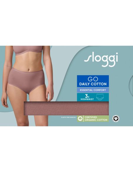 Sloggi GO Daily Cotton Highwaist 3Pack Cacao
