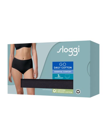 Sloggi GO Daily Cotton Highwaist 3Pack Zwart