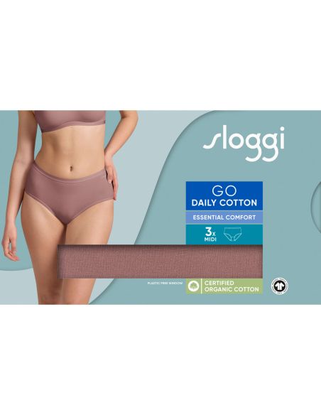 Sloggi GO Daily Cotton Midi 3Pack Cacao