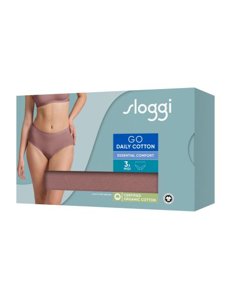 Sloggi GO Daily Cotton Midi 3Pack Cacao