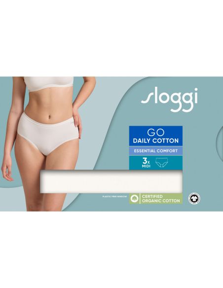 Sloggi GO Daily Cotton Midi 3Pack Ivoor