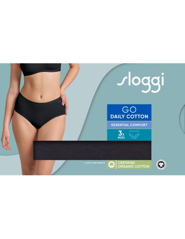 Sloggi GO Daily Cotton Midi 3Pack Zwart
