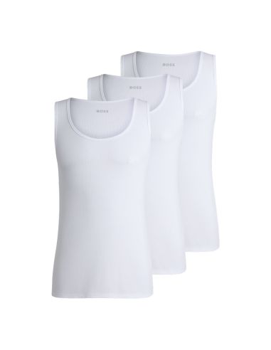 Hugo Boss Heren Tank Top Rib Classic 3Pack Wit