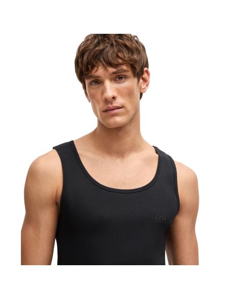 Hugo Boss Heren Tank Top Rib Classic 3Pack Zwart