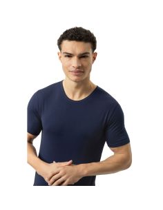 MEY Heren T-Shirt Crew Neck Navy Dry Cotton 46002 2