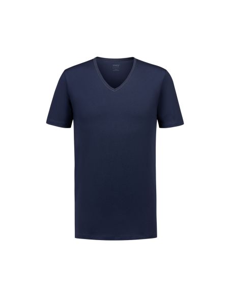 MEY Heren V-Neck Shirt Navy Dry Cotton 46007