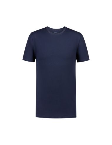 MEY Heren T-Shirt Crew Neck Navy Dry Cotton 46002