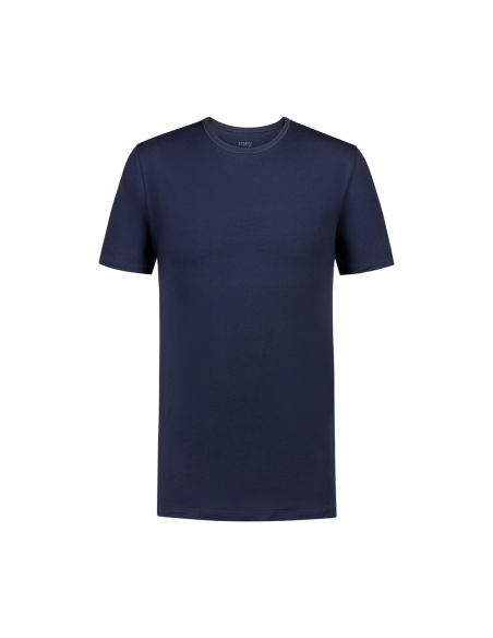 MEY Heren T-Shirt Crew Neck Navy Dry Cotton 46002