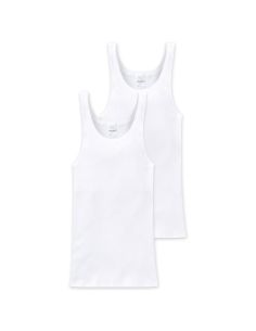 Schiesser Singlet Hemd Double Rib Essential Wit 2Pack