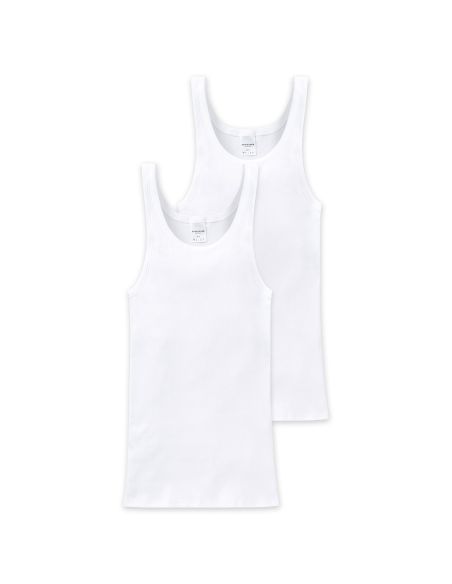 Schiesser Singlet Hemd Double Rib Essential Wit 2Pack