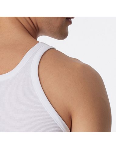 Schiesser Singlet Hemd Double Rib Essential Wit 2Pack