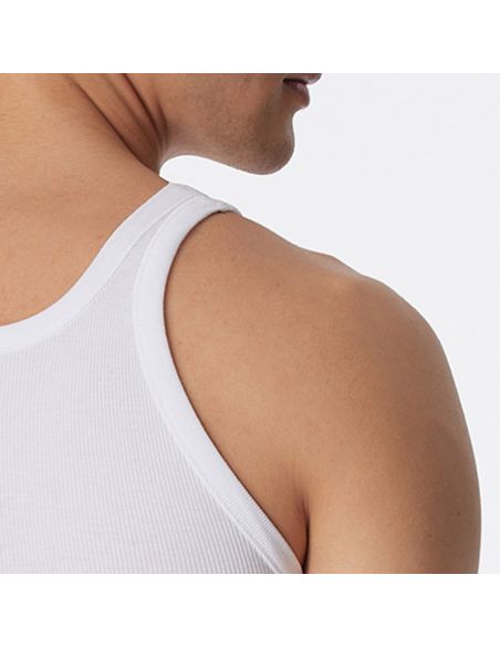 Schiesser Singlet Hemd Double Rib Essential Wit 2Pack