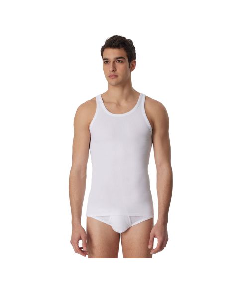 Schiesser Singlet Hemd Double Rib Essential Wit 2Pack