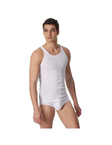 Schiesser Singlet Hemd Double Rib Essential Wit 2Pack