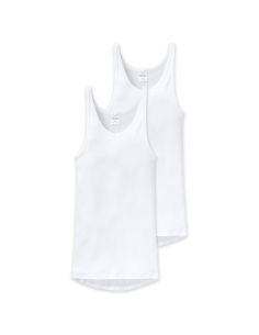 SCHIESSER Heren Singlet Original Classic Dubbel rib 2Pack Wit