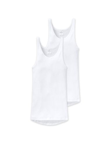 SCHIESSER Heren Singlet Original Classic Dubbel rib 2Pack Wit
