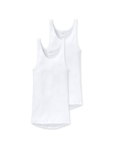 SCHIESSER Heren Singlet Original Classic Dubbel rib 2Pack Wit