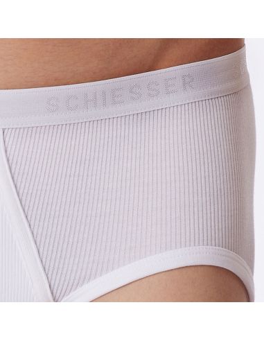 SCHIESSER Heren Sports Brief Original Classic Dubbel rib 2Pack Wit