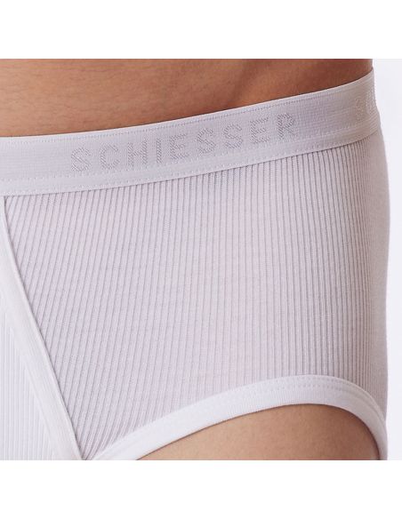 SCHIESSER Heren Sports Brief Original Classic Dubbel rib 2Pack Wit