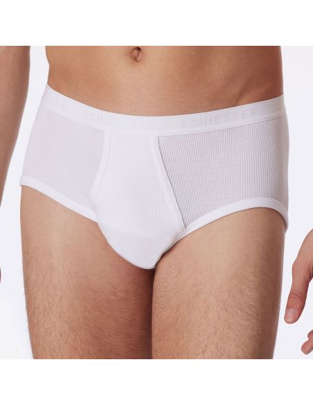 SCHIESSER Heren Sports Brief Original Classic Dubbel rib 2Pack Wit