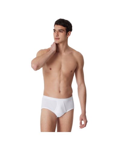 SCHIESSER Heren Sports Brief Original Classic Dubbel rib 2Pack Wit