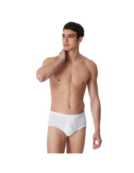 SCHIESSER Heren Sports Brief Original Classic Dubbel rib 2Pack Wit