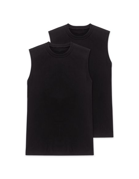 SCHIESSER Heren Sleeveless Shirt Essentials 2Pack Zwart