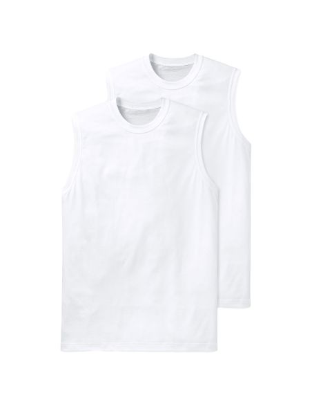 SCHIESSER Heren Sleeveless Shirt Essentials 2Pack Wit