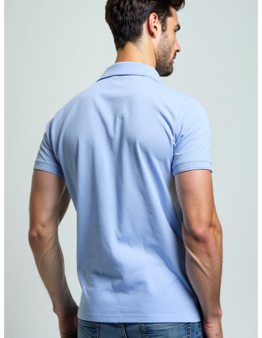 Gino Santi Heren Polo Pique Blue