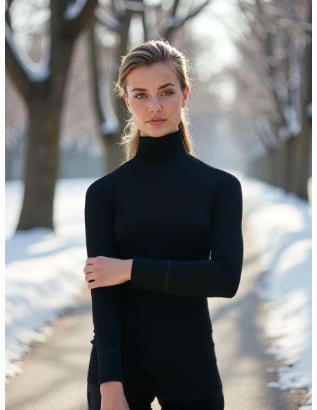 Gino Santi Dames Thermo Viloft Shirt Lange Mouwen Zwart