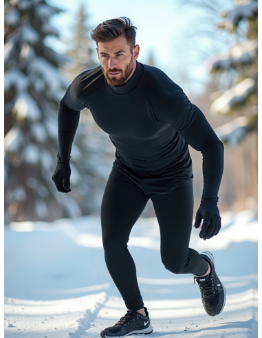 Gino Santi Heren Thermo Viloft shirt Lange Mouw Zwart