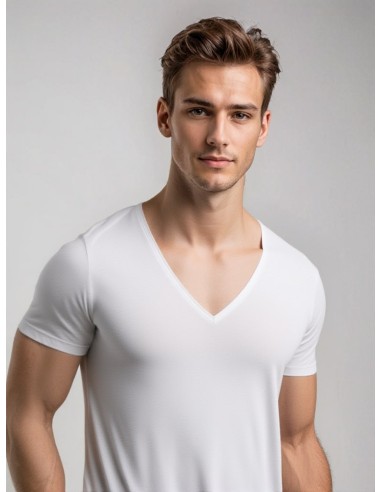 MWTS Heren T-shirt diepe V-hals Slim Fit 2-Pack